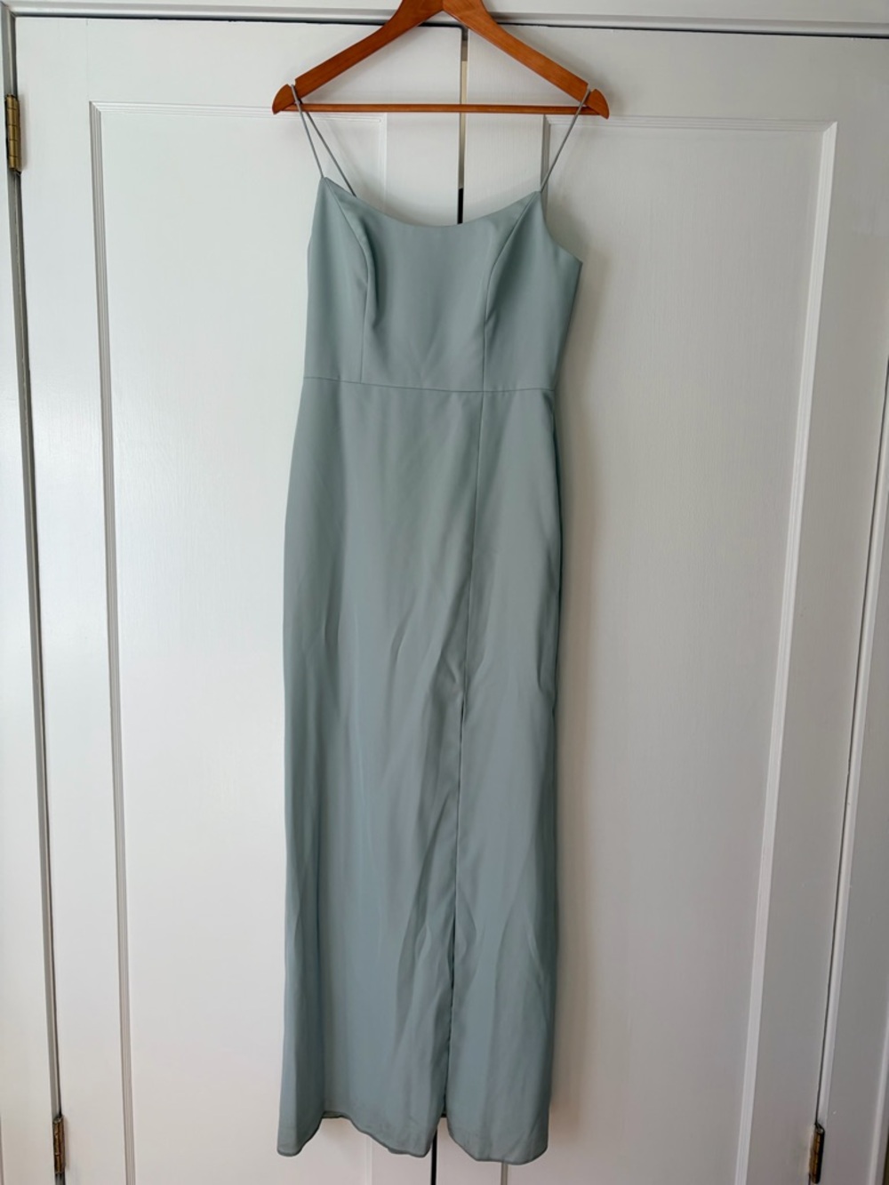 After Six Sleek Spaghetti-Strap Slip Dress in Willow
